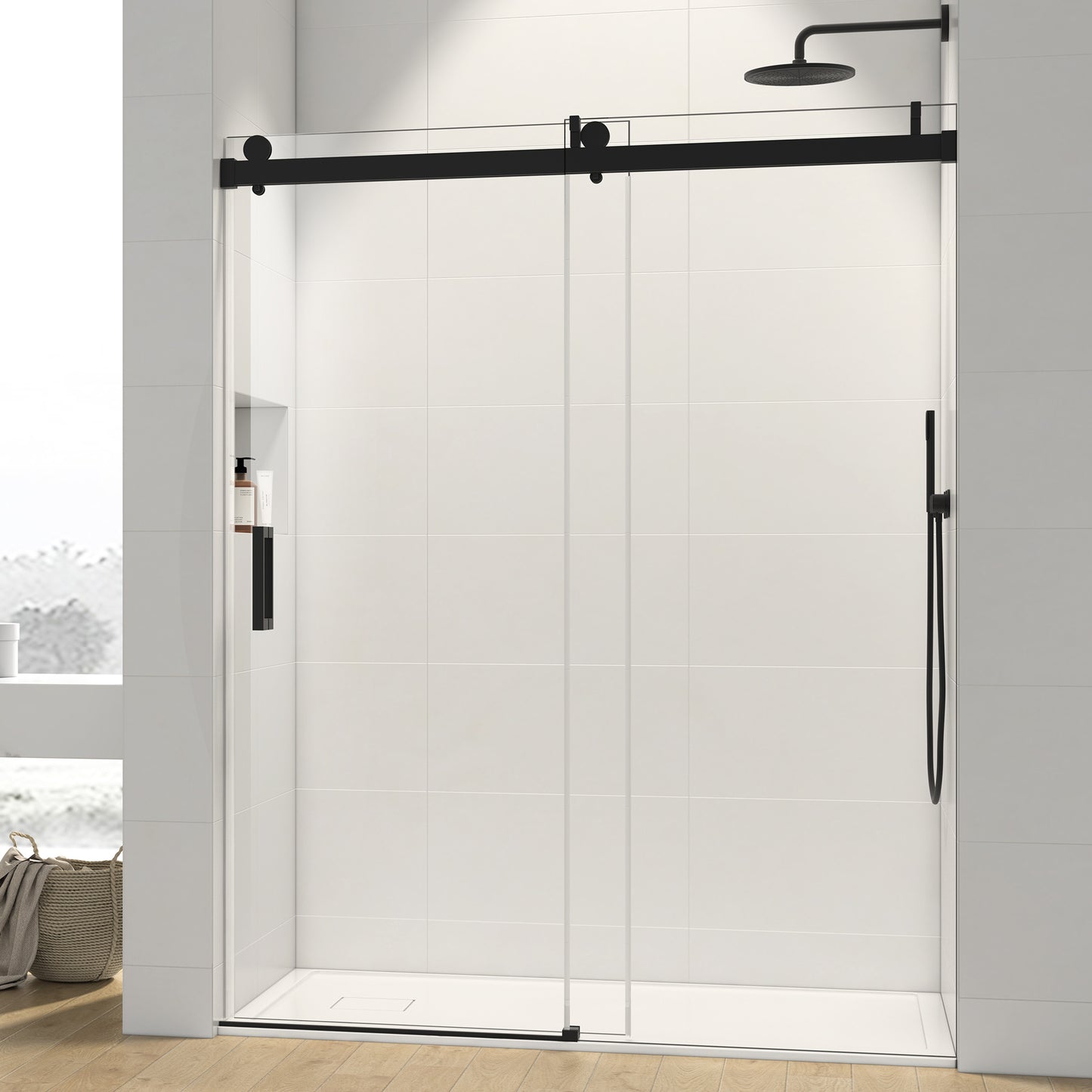 60*76" Single Sliding Frameless Shower Door-part3