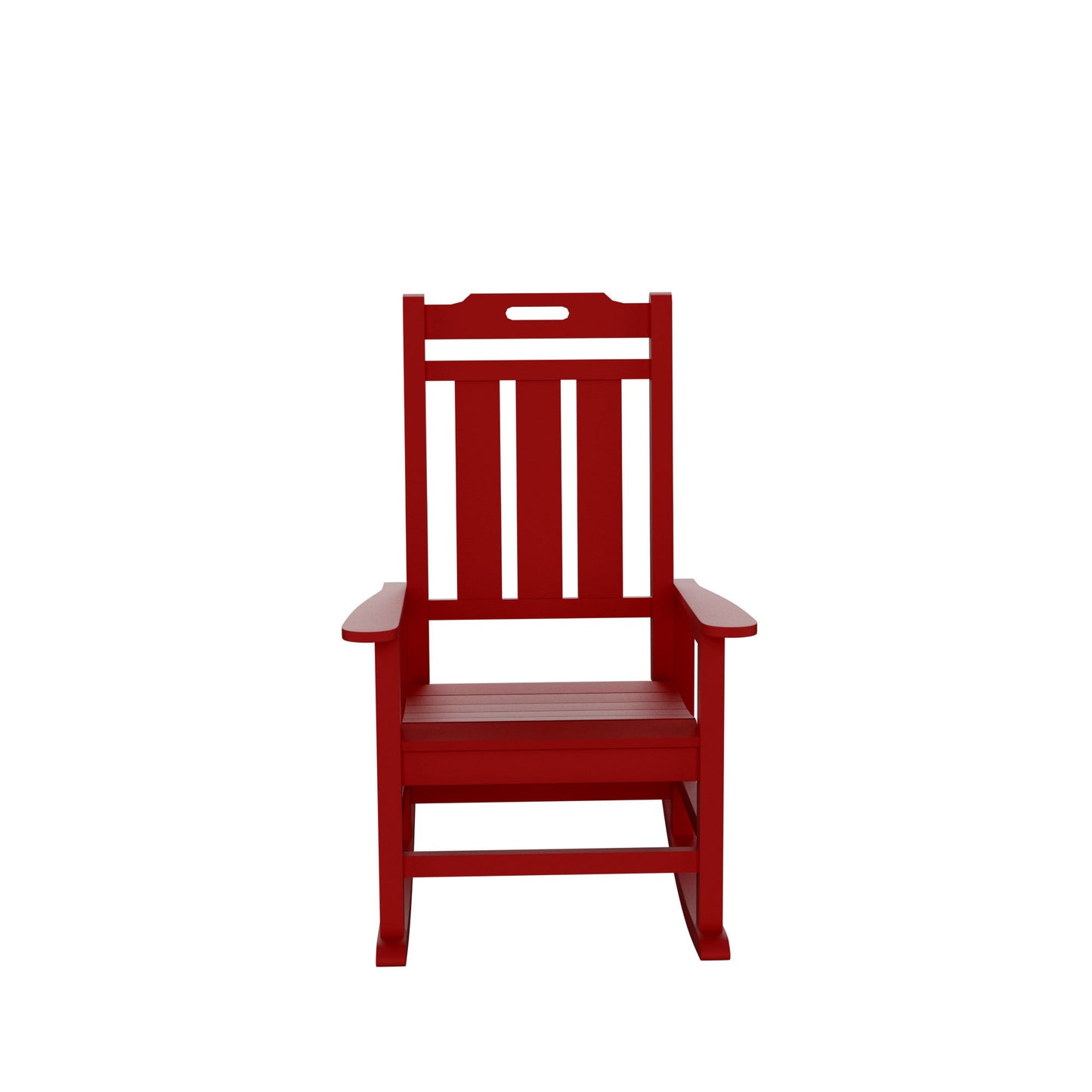 Presidential Rocking Chair HDPE Rocking Chair Fade-Resistant Porch Rocker Chair, All Weather Waterproof for Balcony/Beach/Pool  Red