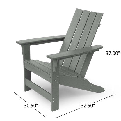 Outdoor Classic Gray Solid Wooden Adirondack Chair