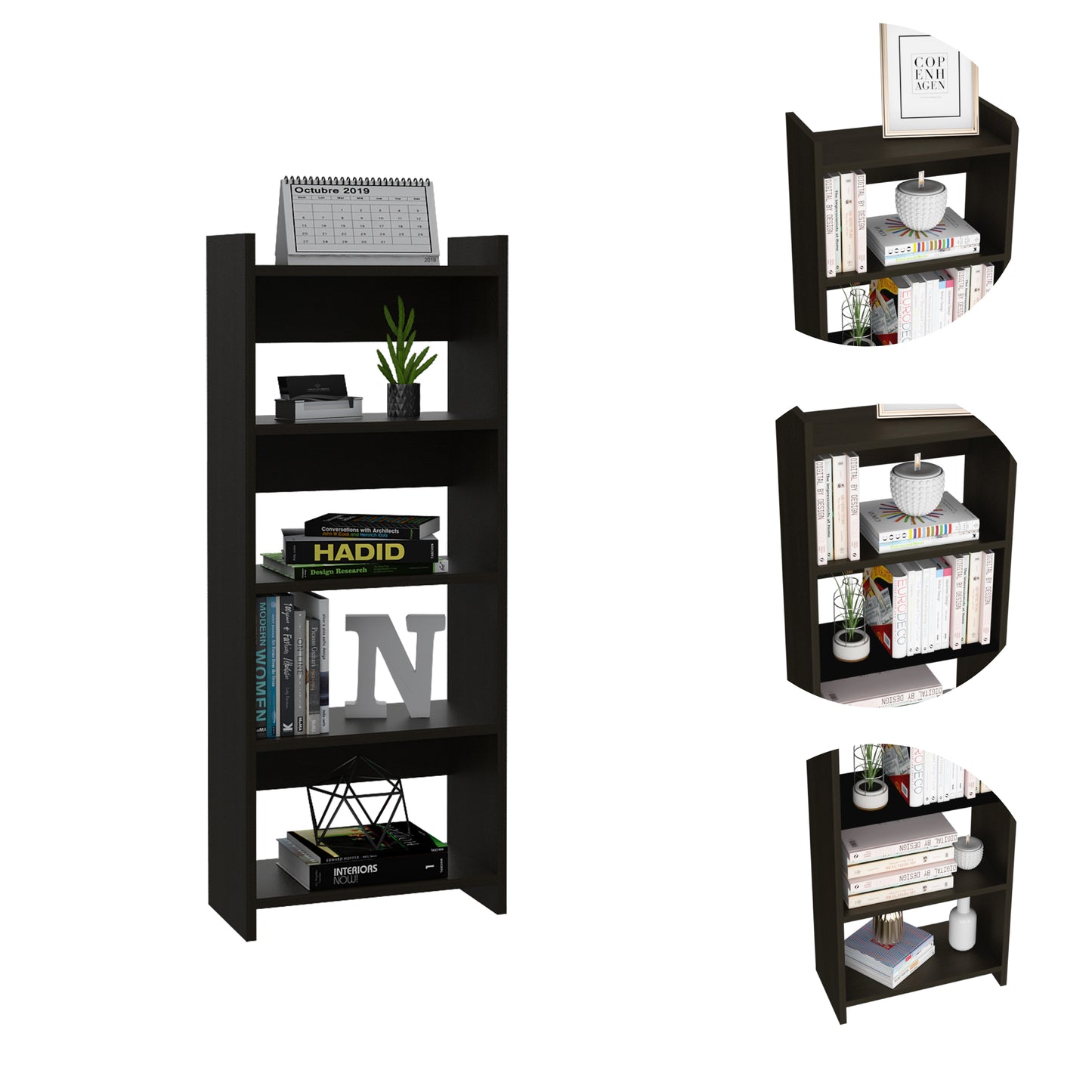 Nottingham 2-Piece 7-Shelf 1-Drawer Home Office Set Black Wengue