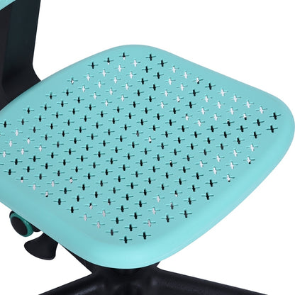 Plastic Children Student Chair; Low-Back Armless Adjustable Swivel Ergonomic Home Office Student Computer Desk Chair; Hollow Star - MINT GREEN