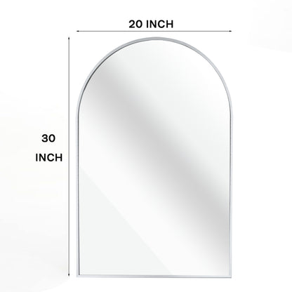 Wall Mirror 30"x20", Bathroom Mirror, Vanity Mirror, for Bathroom, Bedroom, Entryway, with Metal Frame, Modern & Contemporary Arch Top Wall Mirror (Silver)