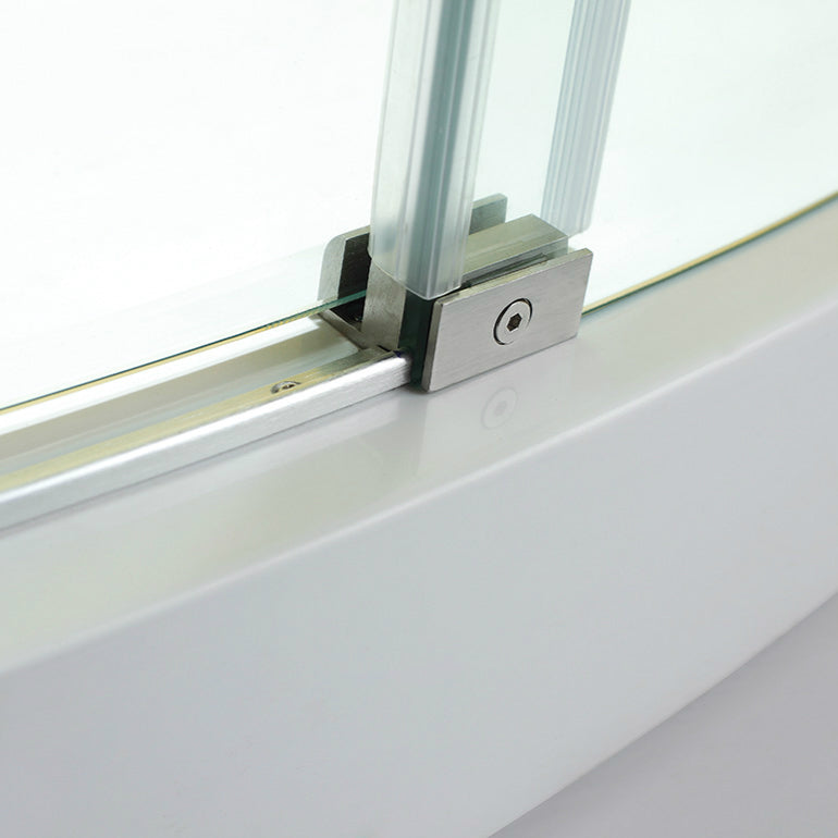 TRUSTMADE Frameless Curved Bathtub Shower Doors 60" Width x 58" Height with 1/3"(8mm) Clear Tempered Glass Finish, K07N-1