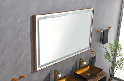 60*36 LED Lighted Bathroom Wall Mounted Mirror with High Lumen+Anti-Fog Separately Control