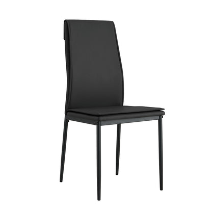 Dining chairs set of 4, Black  modern kitchen chair with metal leg