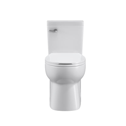 Single Flush Elongated Standard One Piece Toilet with Comfortable Seat Height, Soft Close Seat Cover, High-Efficiency Supply, and White Finish Toilet Bowl (White Toilet)