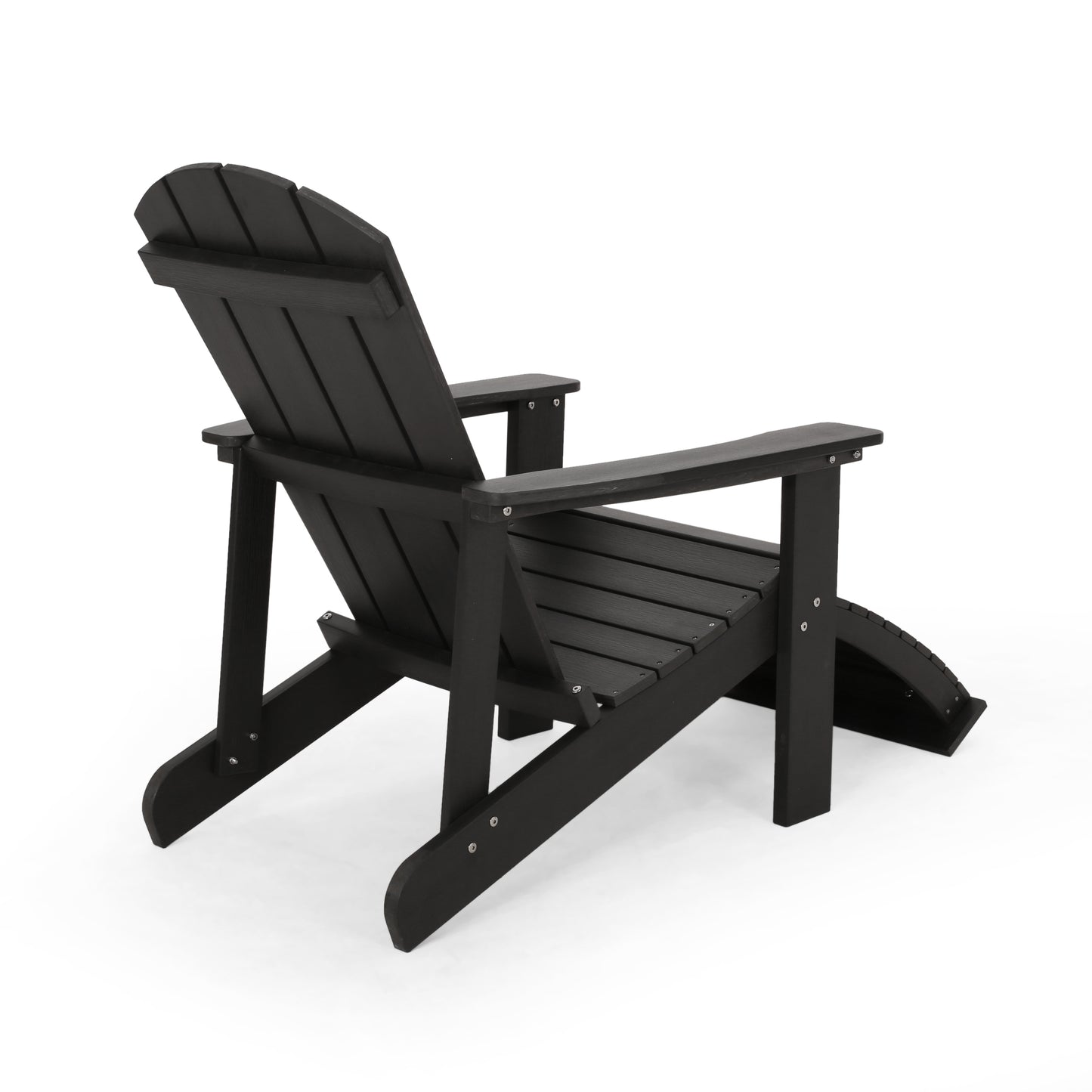 Outdoor Solid Black Classic Solid Wood Adirondack Lounge Chair (Set of 1)