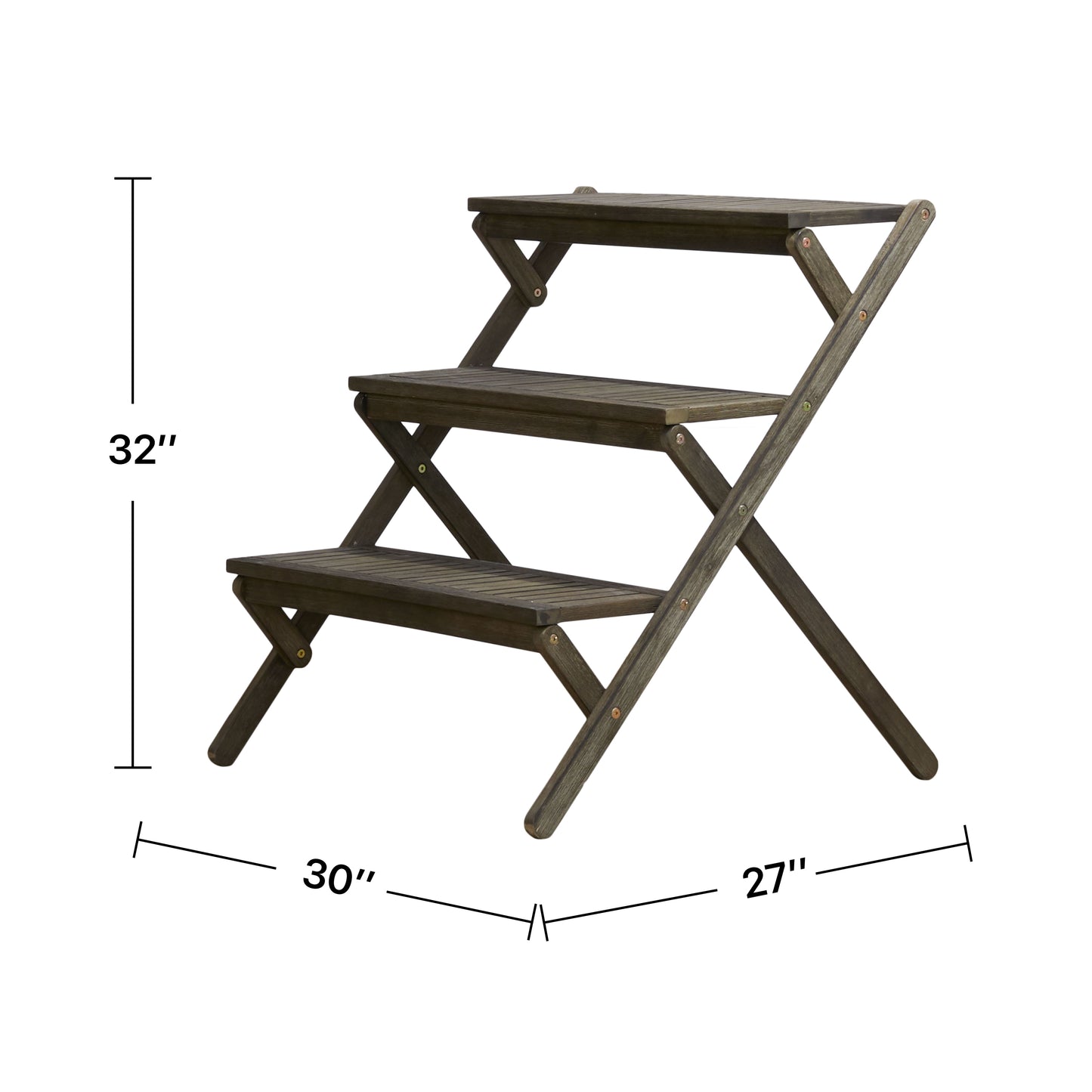 Renaissance  Three-Layer Hand-scraped Wood Garden Plant Stand