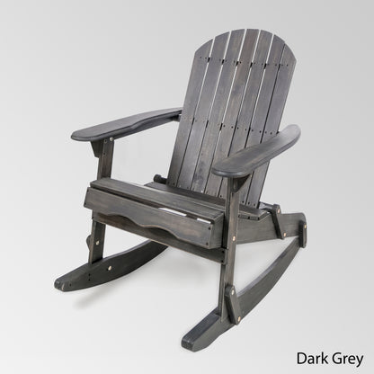 Outdoor solid wood rocking chair dark gray