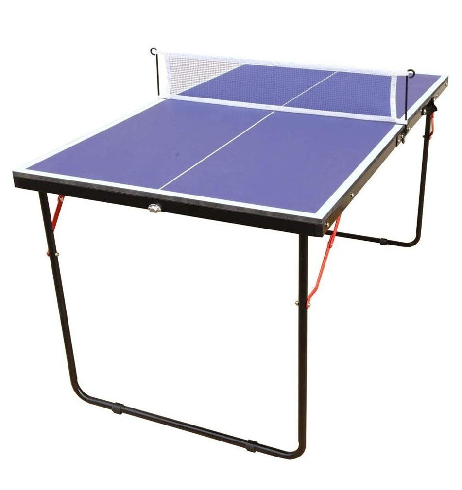 Table Tennis Table Midsize Foldable & Portable Ping Pong Table Set with Net and 2 Ping Pong Paddles for Indoor Outdoor Game