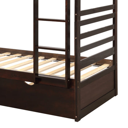 Orisfur. Twin Bunk Beds for Kids with Safety Rail and Movable Trundle bed