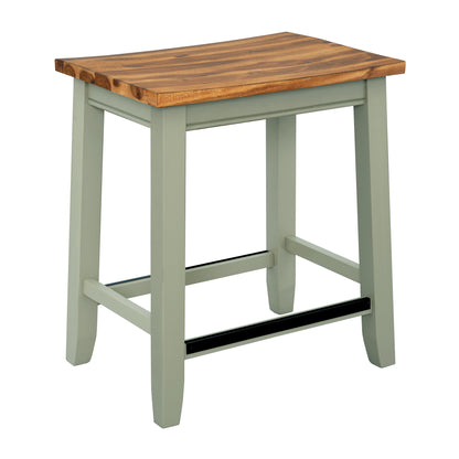 TOPMAX Farmhouse Rustic 4-Piece Wood Dining Stools Set, Counter Height Dining Stools, Green