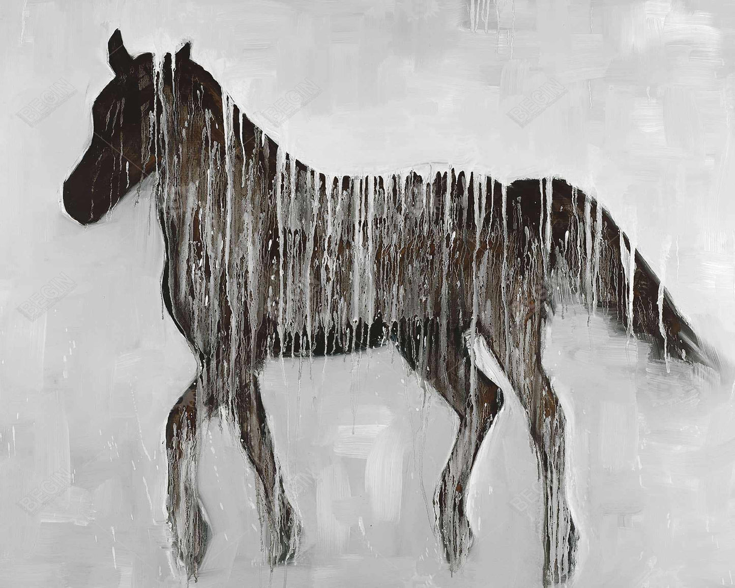 Gambading abstract horse - 16x20 Print on canvas