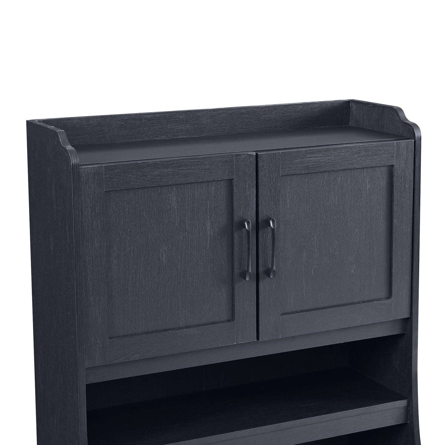 TREXM One-body Style Pantry Cabinet Kitchen Living Room Dining Room Storage Buffet with Doors, Adjustable Shelves (Black)