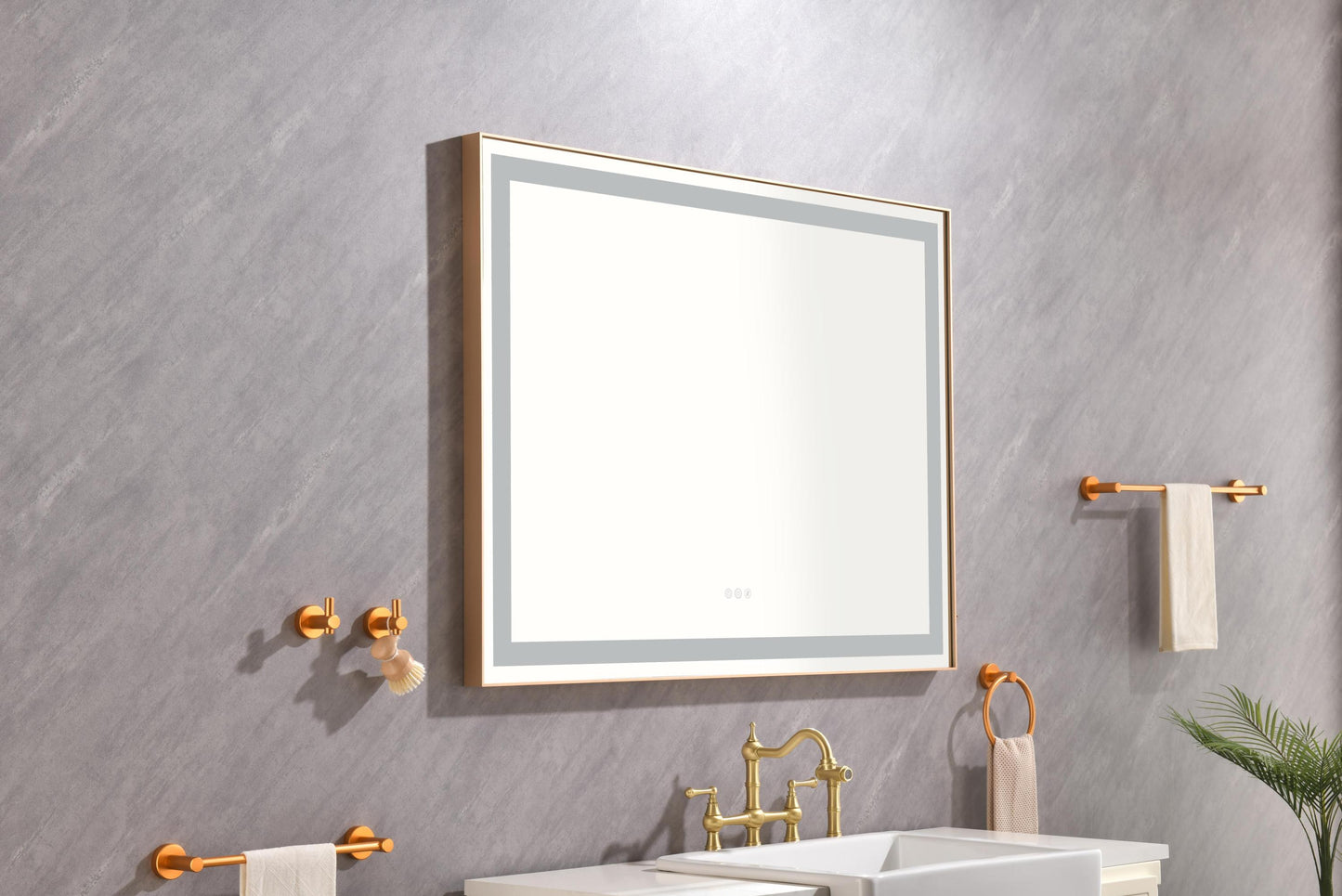 LTL needs to consult the warehouse address48*36 LED Lighted Bathroom Wall Mounted Mirror with High Lumen+Anti-Fog Separately Control