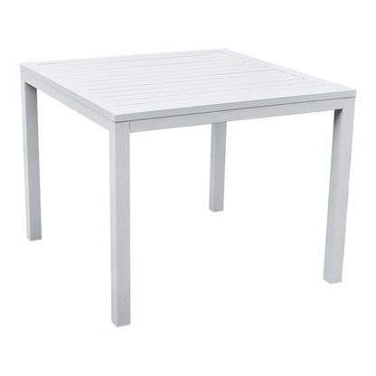 Outdoor Dining Table 36.61''L x 36.61''W Aluminum Patio Square Dining Table for 4 Person Perfect for Deck Garden Backyard, White