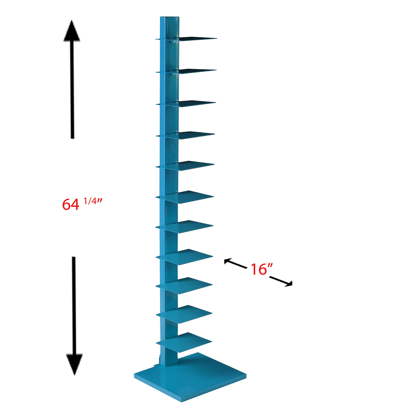 Stewartby Spine Tower Shelf - Bright Cyan