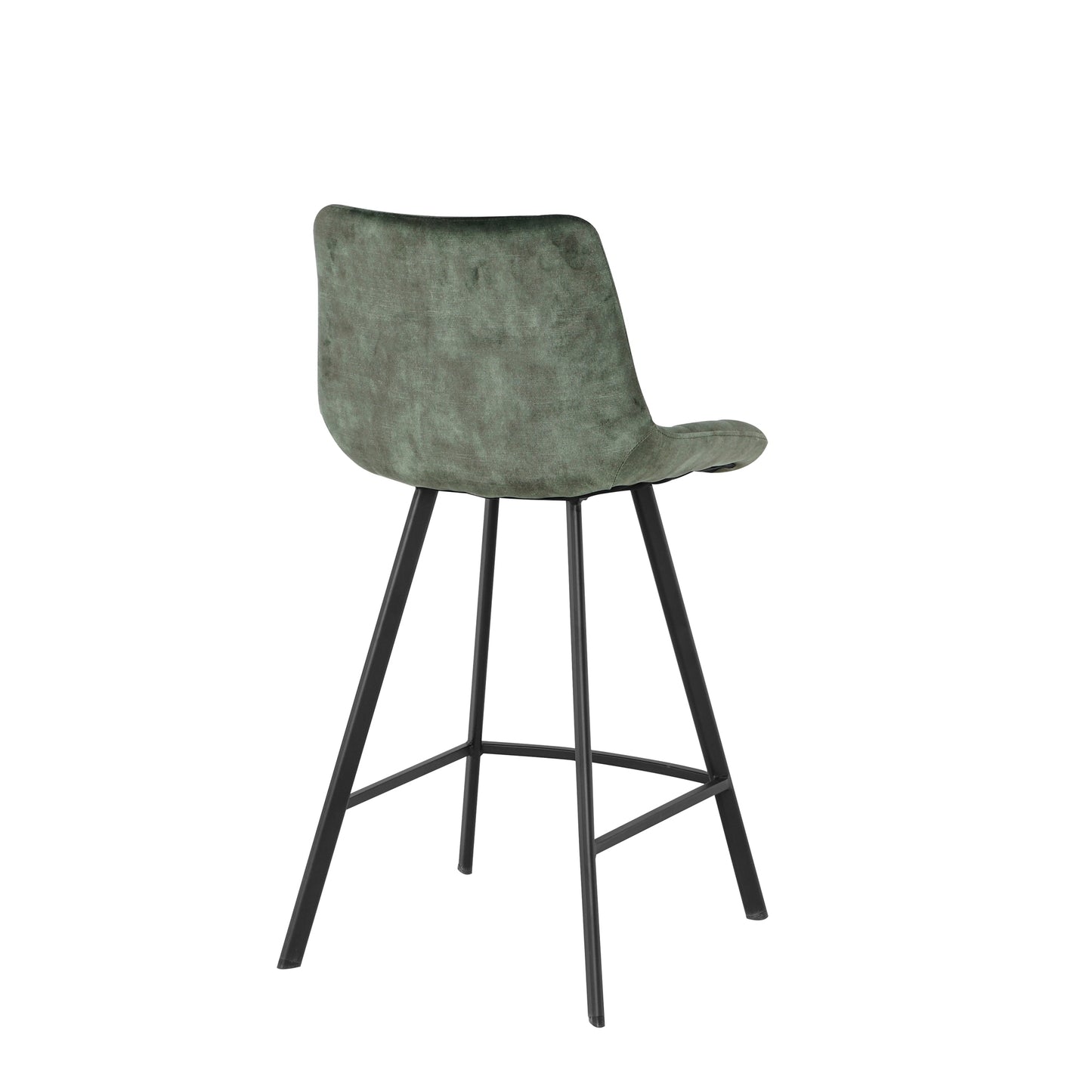 Modern Design Comfortable Nordic Metal Stool Modern Iron High Counter Leisure Bar Chair Green(set of 2)