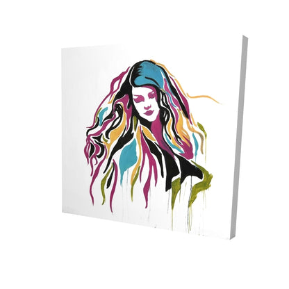 Woman graffiti art - 12x12 Print on canvas