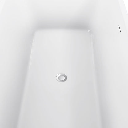 67" 100% Acrylic Freestanding Bathtub，Contemporary Soaking Tub，white Bathtub