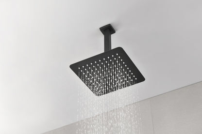 Matte Black  Bathroom Luxury Combo Set Ceiling Mounted Rainfall