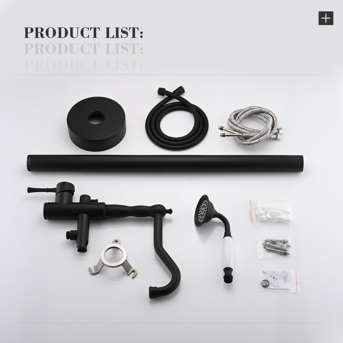 Freestanding Bathtub Faucet with Hand Shower Hand in Matte Black