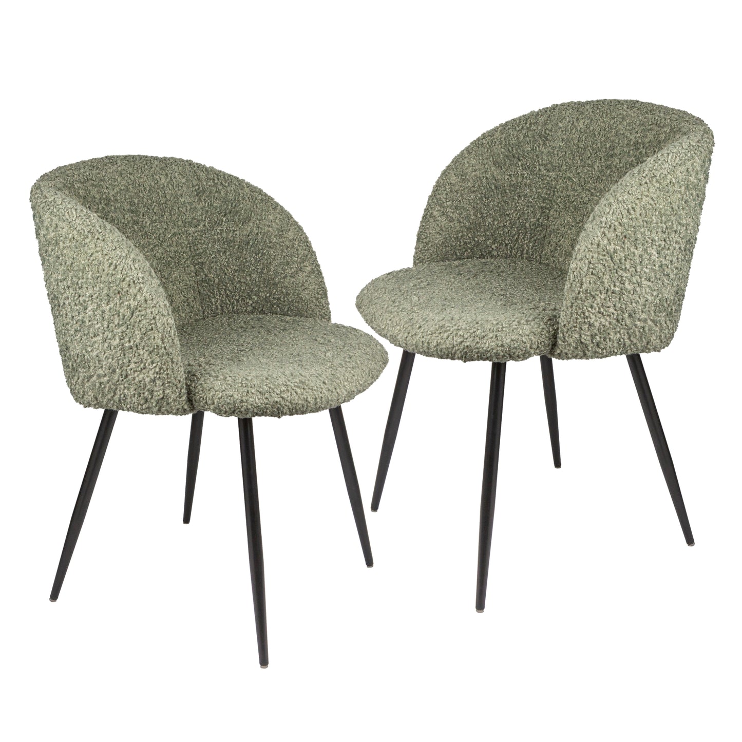 Upholstered teddy faux fur dining armrest chair set of 2 (Grey)