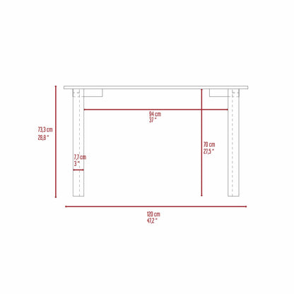 Preston Rectangle Writing Desk with Steel Legs Mahogany