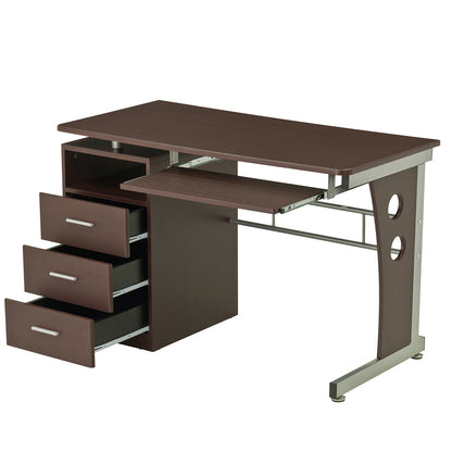 Techni Mobili Computer Desk with Ample Storage, Chocolate