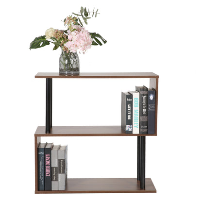 2-Tier Geometric Bookcase, Chestnut