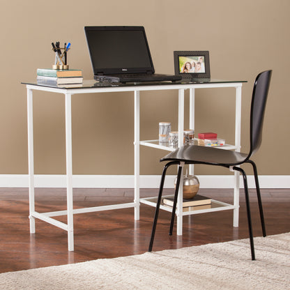 Layton Metal/Glass Student Desk - White