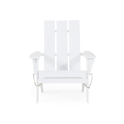 Gurekam Outdoor Acacia Foldable White  Adirondack Chair