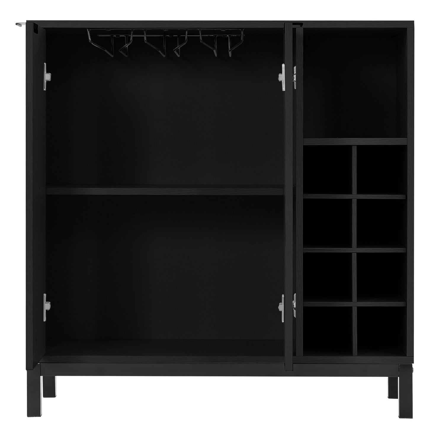 K&K Sideboards and Buffets With Storage Coffee Bar Cabinet Wine Racks Storage Server Dining Room Console 34 Inch（Black）