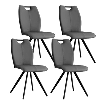 Modern Middle Ages Grey Dining Chairs Set of 4,Office chair. Living Room Armless Accent PU Leather Chairs for Home, Kitchen, Cafe, Office,Dresser ,Waiting Room, Farmhouse,Restaurant