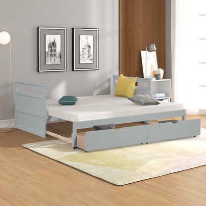 THE TWIN BED CAN BE EXPANDED WITH 2 DRAWERS