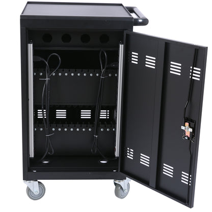 Mobile Charging Cart and Cabinet for Tablets Laptops 30-Device (B30PLUS)