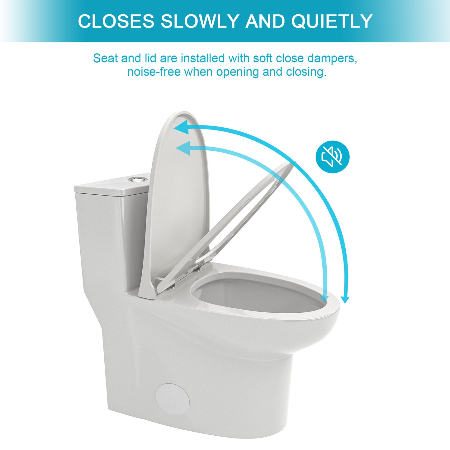 Ceramic One Piece Toilet,Dual Flush with Soft Clsoing Seat