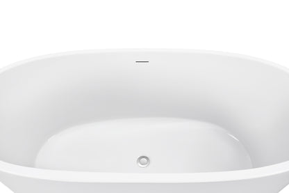 67" 100% Acrylic Freestanding Bathtub，Contemporary Soaking Tub，white Bathtub