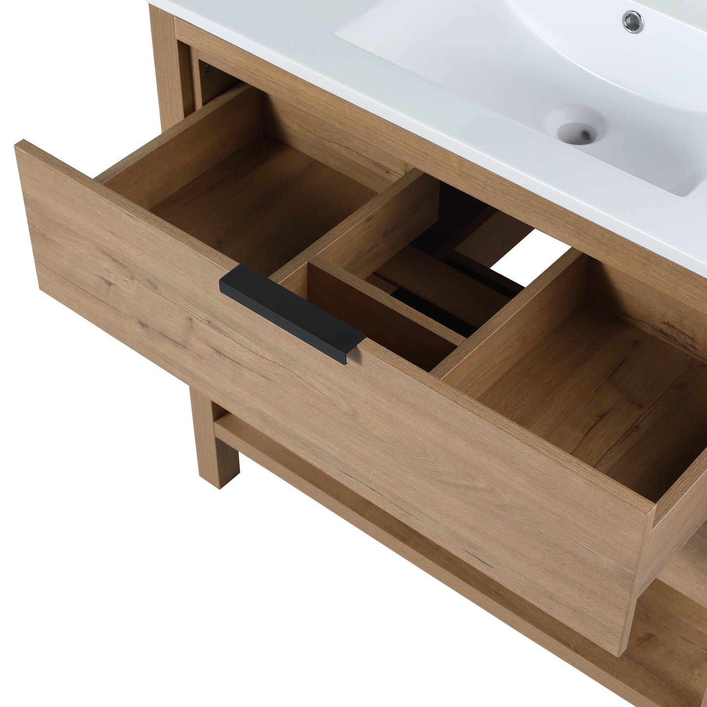 Freestanding bathroom vanity with drawers,36 inch with ceramic basin,36x18