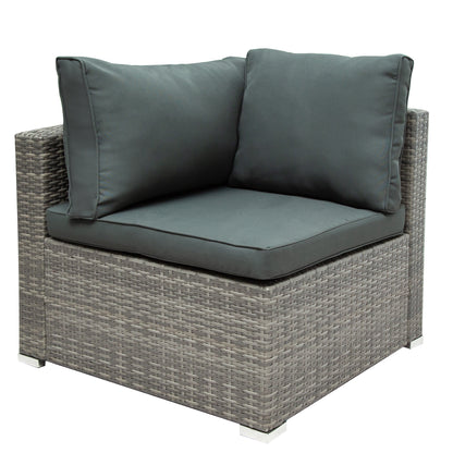 U_STYLE Patio Furniture Sets, 7-Piece Patio Wicker Sofa , Cushions, Chairs , a Loveseat , a Table and a Storage Box