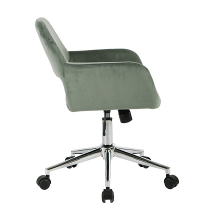 Velvet Upholstered Adjustable Swivel Office Chair, CACTUS