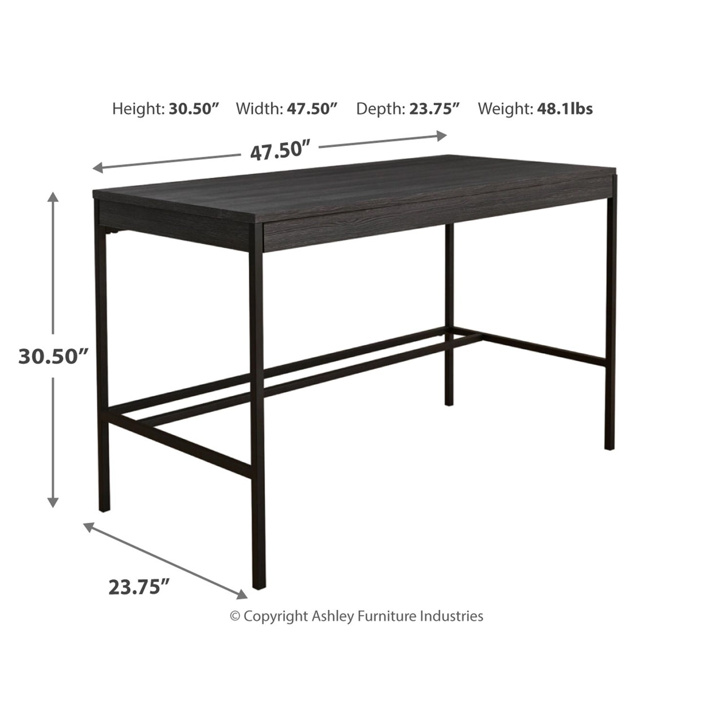 Ashley Yarlow 48" Contemporary Home Office Desk H215-14