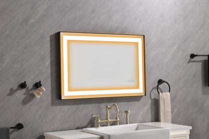 LED Lighted Bathroom Wall Mounted Mirror with High Lumen+Anti-Fog Separately Control