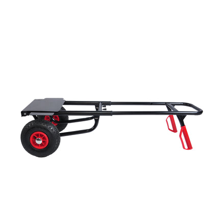 Heavy duty manual truck with double handles 330 lb steel trolley for moving heavy platform truck with 10 "rubber wheels for moving/warehouse/garden/grocery