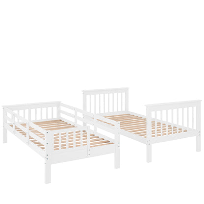 Stairway Twin-Over-Twin Bunk Bed with Storage and Guard Rail for Bedroom, Dorm, White color(OLD SKU :LP000109AAK)