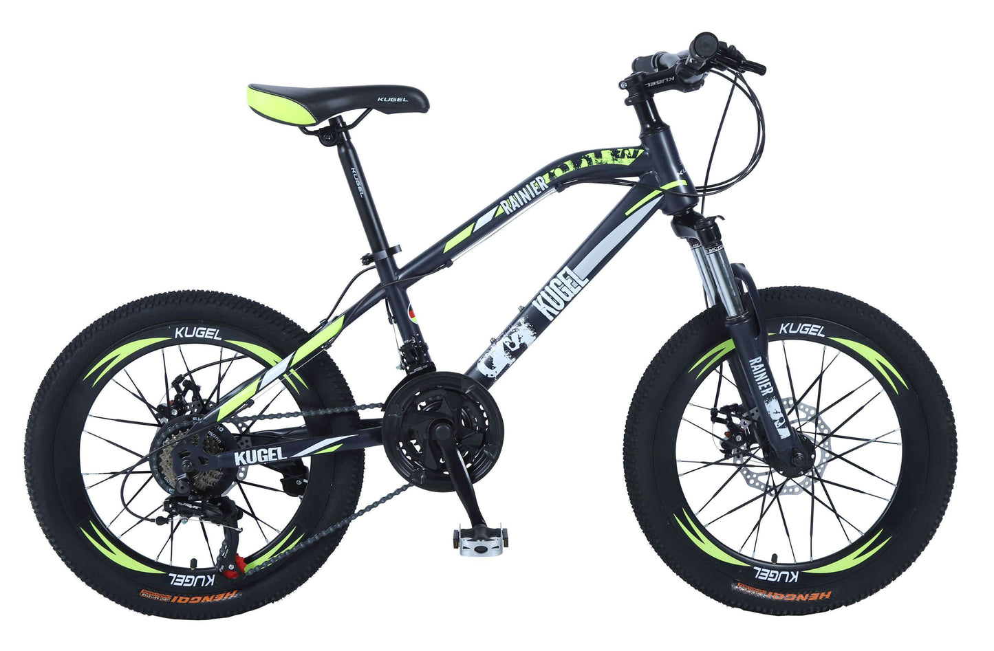 Kids Mountain Bike 20 Inch Steel Kugel Rainier Black/Yellow