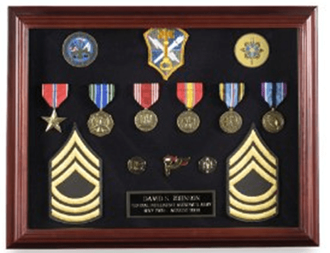Shadow box Display Frame - 16 x 12” with Cherry Finish by The Military Gift Store