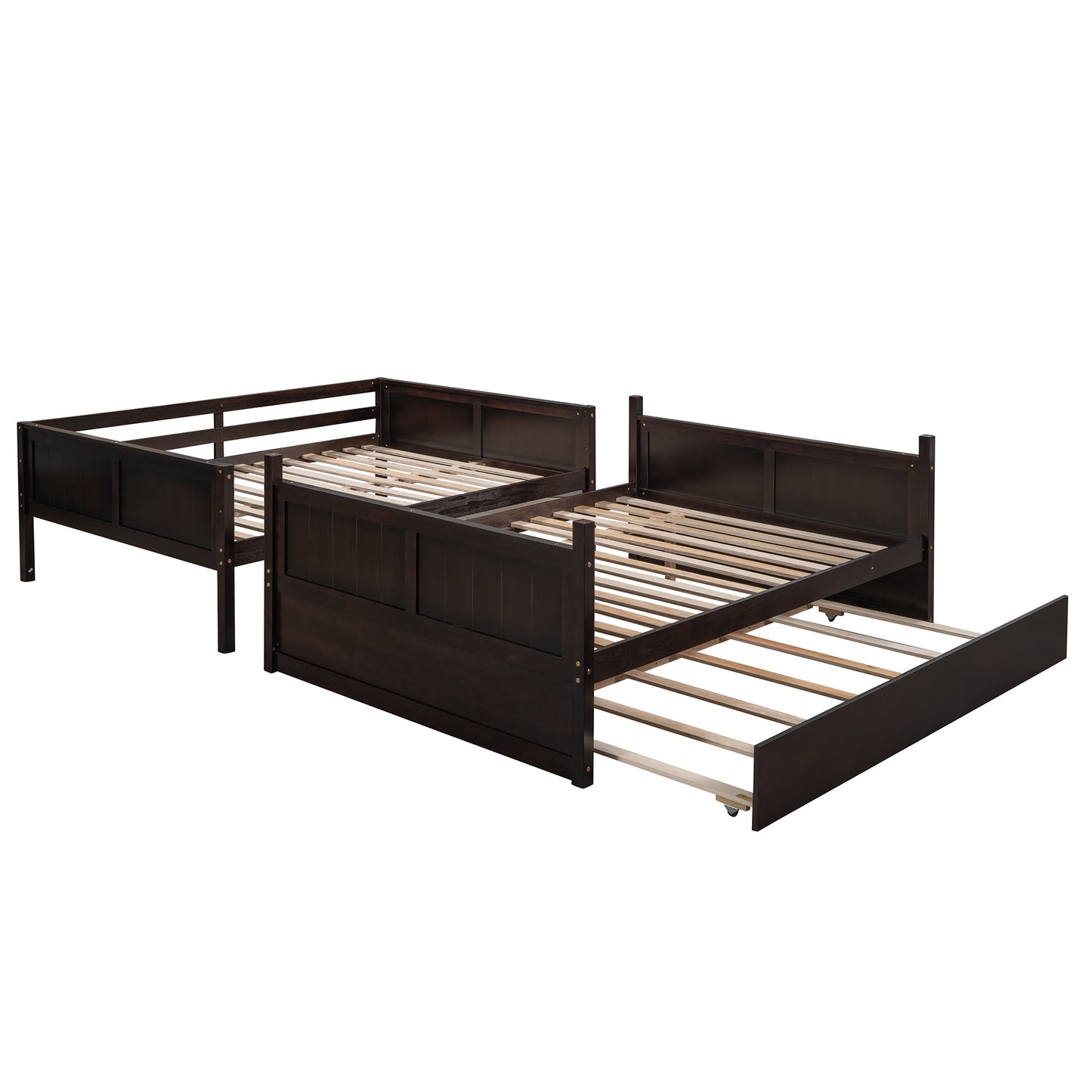 Full Over Full Bunk Bed with Twin Size Trundle, Espresso (old sku: LP000150AAP )