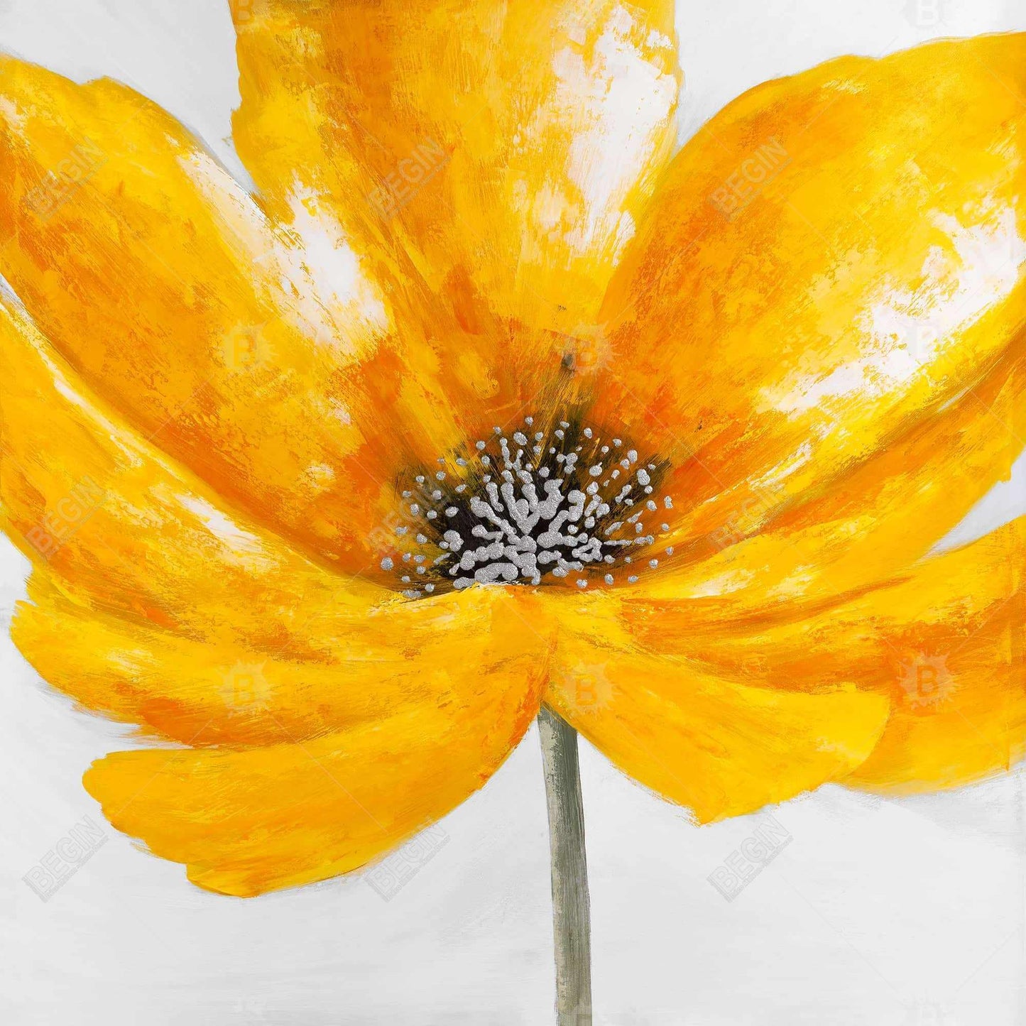 Big yellow flower - 16x16 Print on canvas