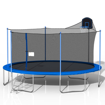 16FT TRAMPOLINE( BLUE ) WITH ENCLOSURE NET AND LADDER-METAL